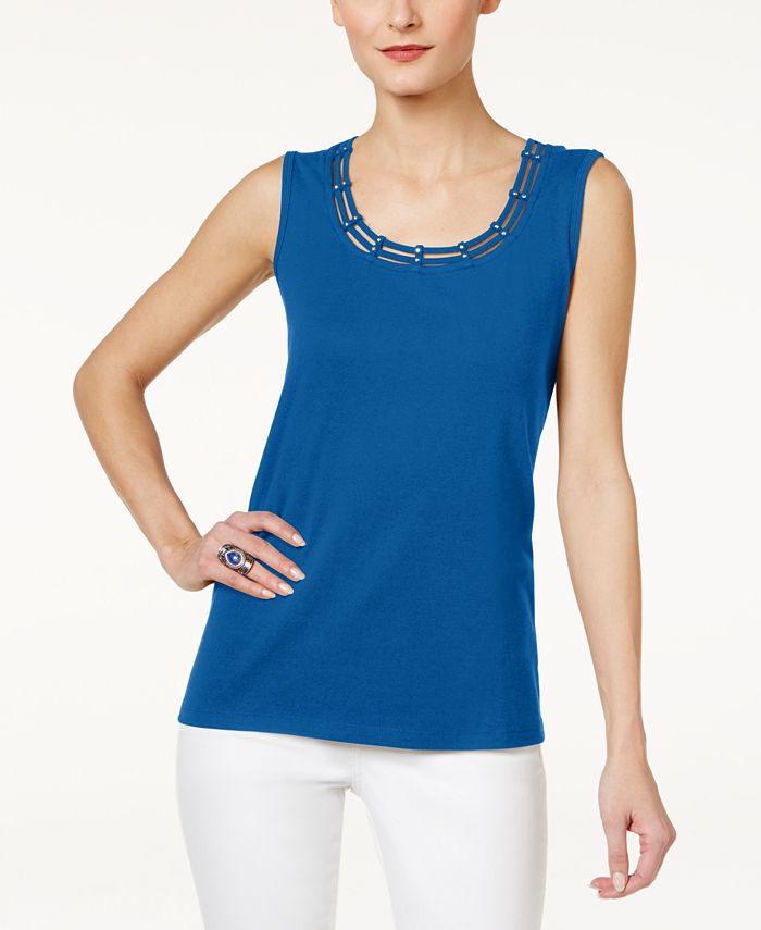 Karen Scott Studded Tank Top, Created for Macy's Macy's