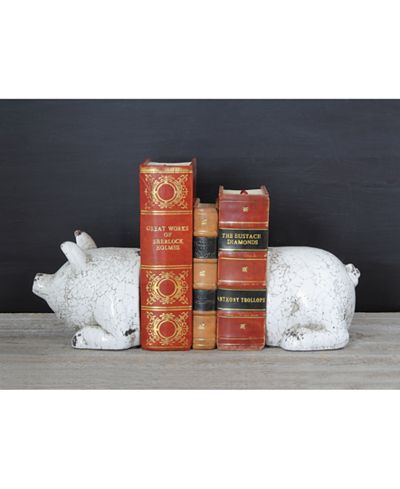 2-Pc. Terra Cotta Pig Bookend Set