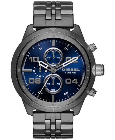 Diesel Men's Chronograph Gunmetal Stainless Steel Bracelet Watch 50x53mm DZ4442