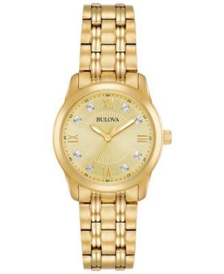 Bulova Women's Diamond Accent Gold-Tone Stainless Steel  