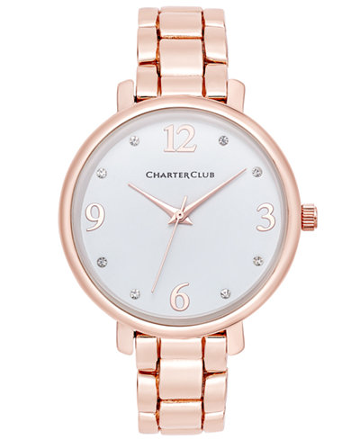 Charter Club Women's Rose Gold-Tone Bracelet Watch 36mm, Only at Macy's