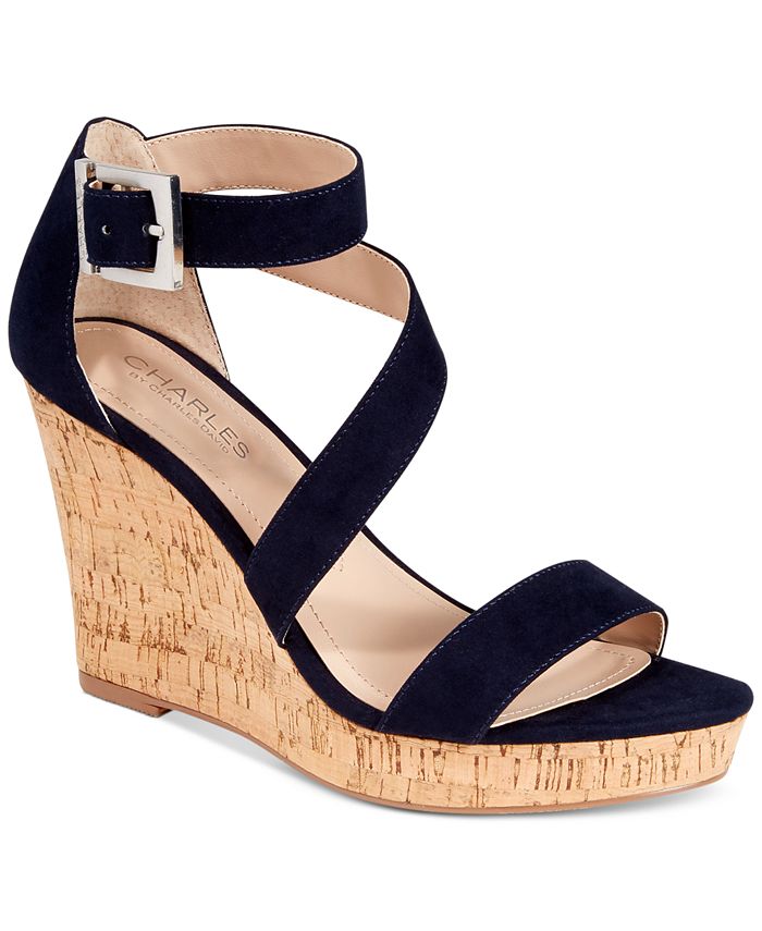 Charles by charles david ankle hot sale strap wedge sandals