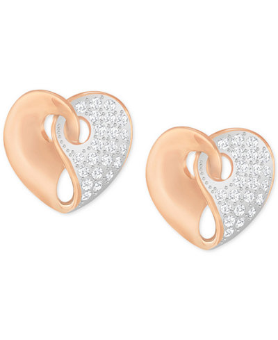 Swarovski Two-Tone Pavé Heart Earrings