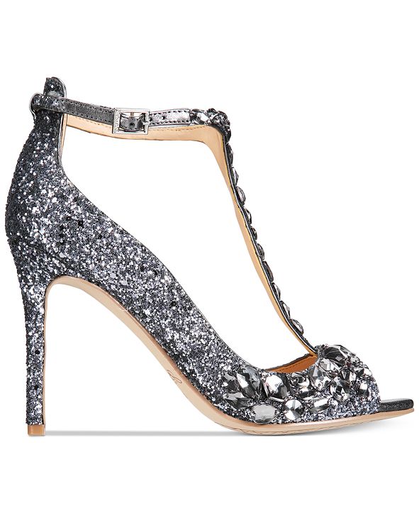 Jewel Badgley Mischka Conroy T-Strap Evening Sandals & Reviews - Heels ...