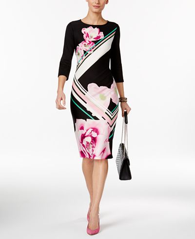 ECI Printed Sheath Dress