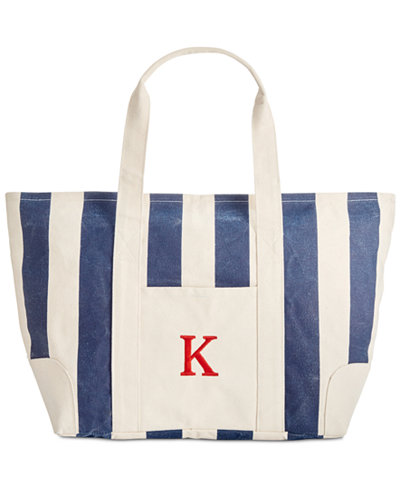 Cathy's Concepts Personalized Navy Striped Canvas Tote
