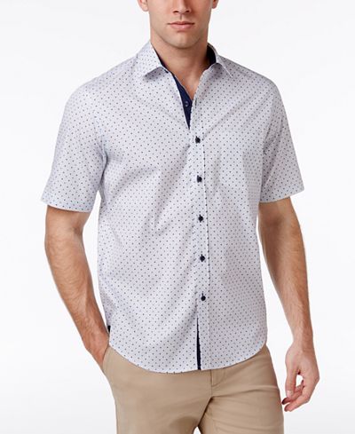 Tasso Elba Men's Foulard 100% Cotton Shirt, Only at Macy's - Casual ...