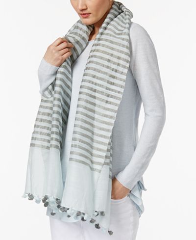 Eileen Fisher Striped Linen-Blend Wrap