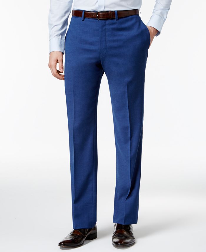 Calvin Klein Men's Slim Fit High Blue Pindot Suit - Macy's