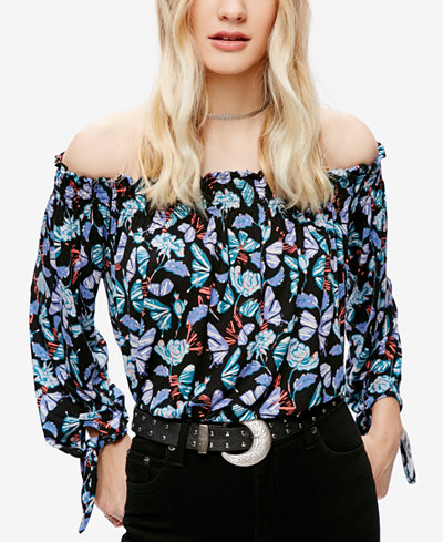 Free People Lexington Printed Off-The-Shoulder Top