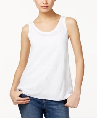 white linen tank top