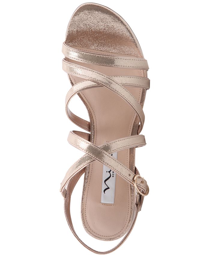 nina genaya strappy evening sandals taupe