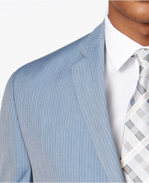 Sean John Men's ClassicFit Light Blue Pinstripe Suit Jacket Blazers