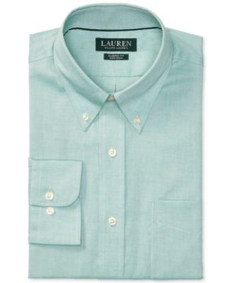 Lauren Ralph Lauren - Men's Pinpoint Oxford Classic/Regular Fit Non-Iron Solid Pink Dress Shirt
