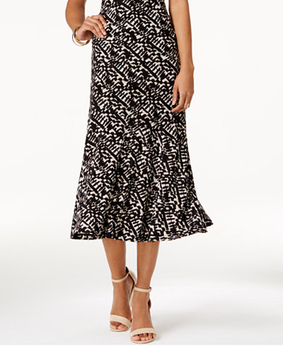 JM Collection Petite Printed Jacquard A-Line Skirt, Only at Macy's