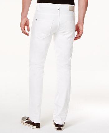 tv Interpreteren premie Calvin Klein Jeans Men's Slim-Straight Fit Stretch White Jeans & Reviews -  Jeans - Men - Macy's
