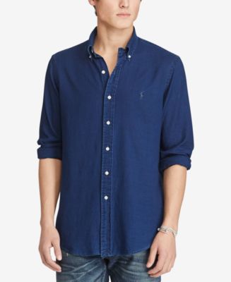 Polo Ralph Lauren Men's Indigo Oxford Shirt - Macy's