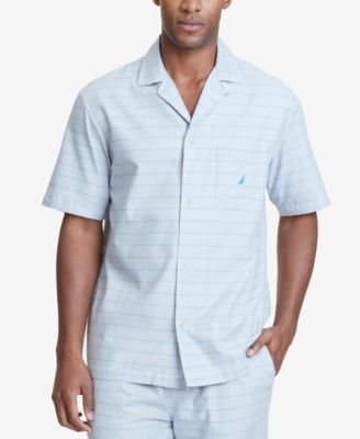 Nautica Men's Windowpane Plaid Cotton Pajama Shirt - Macy's