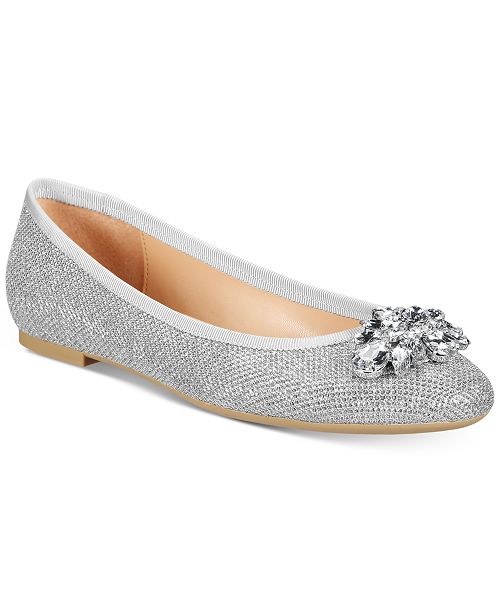 badgley mischka silver flats