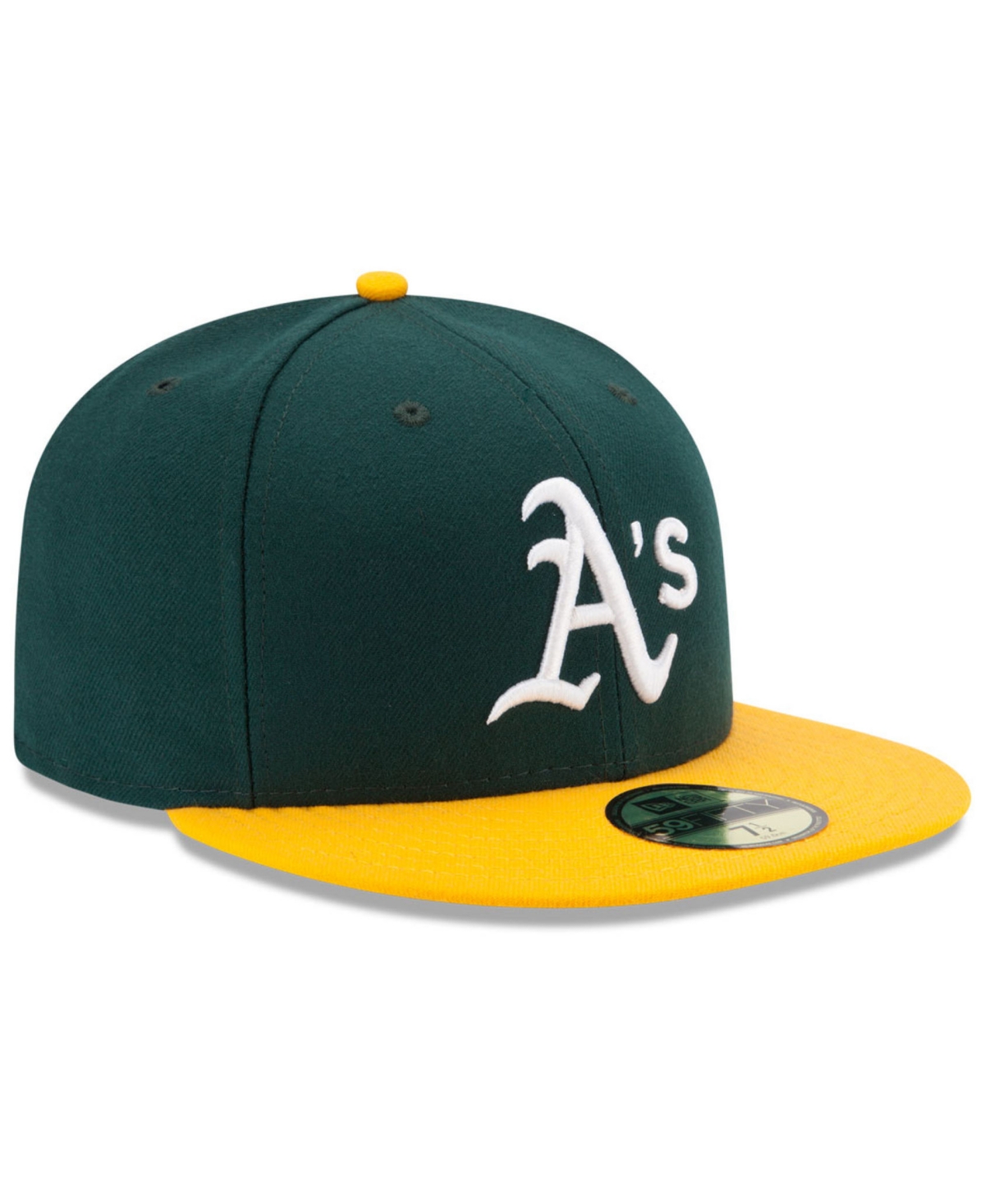Shop New Era Oakland Athletics Authentic Collection 59fifty Fitted Cap In Green,yellow