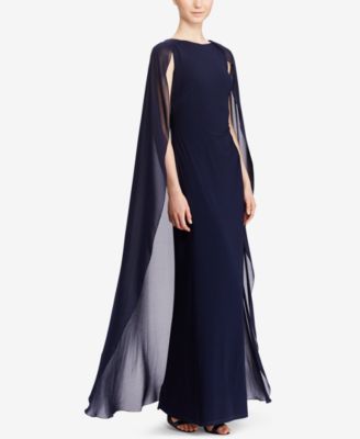 Lauren Ralph Lauren - Georgette-Cape Jersey Gown