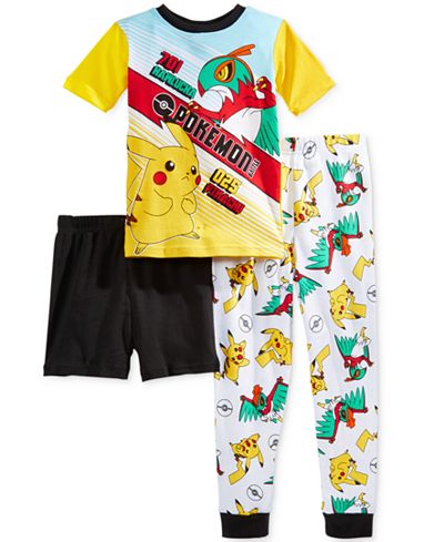 3-Pc. Pokémon Cotton Pajama Set, Little Boys (2-7) & Big Boys (8-20)