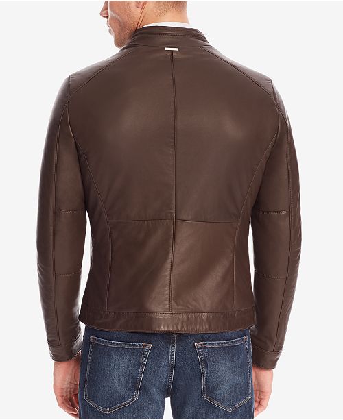 Hugo Boss BOSS Men's Leather Biker Jacket & Reviews - Coats & Jackets ...