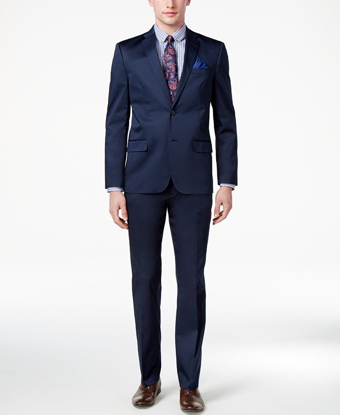 Ben Sherman Men's Slim-Fit Stretch Comfort Navy Solid Suit - Macy's
