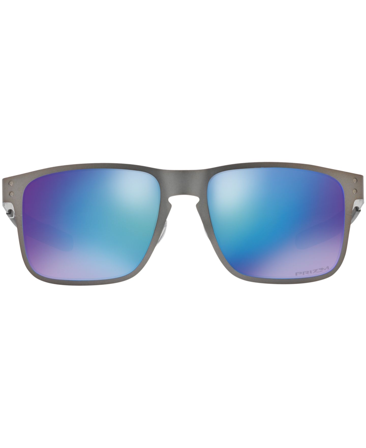 Женские солнцезащитные очки Oakley Polarized Holbrook Metal Prizm Sapphire Polarized Sunglasses, OO4123 55, цвет: Графитовый / Синий — фото 2