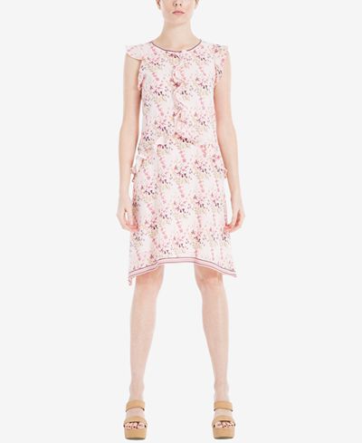 Max Studio London Ruffled Floral-Print Dress