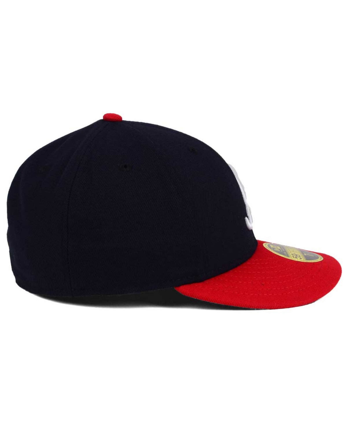 Shop New Era Atlanta Braves Low Profile Ac Performance 59fifty Cap In Navy,red