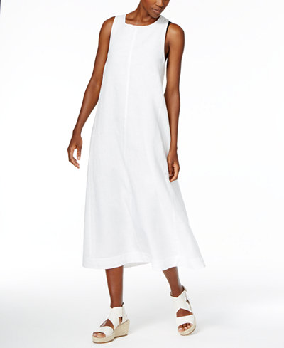 Eileen Fisher Organic Linen A-Line Dress, Regular & Petite