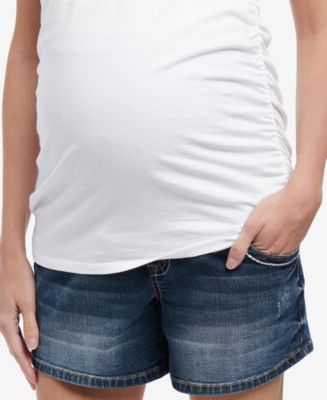 Motherhood Maternity BOUNCEBACK Post Pregnancy Denim Shorts - Macy's