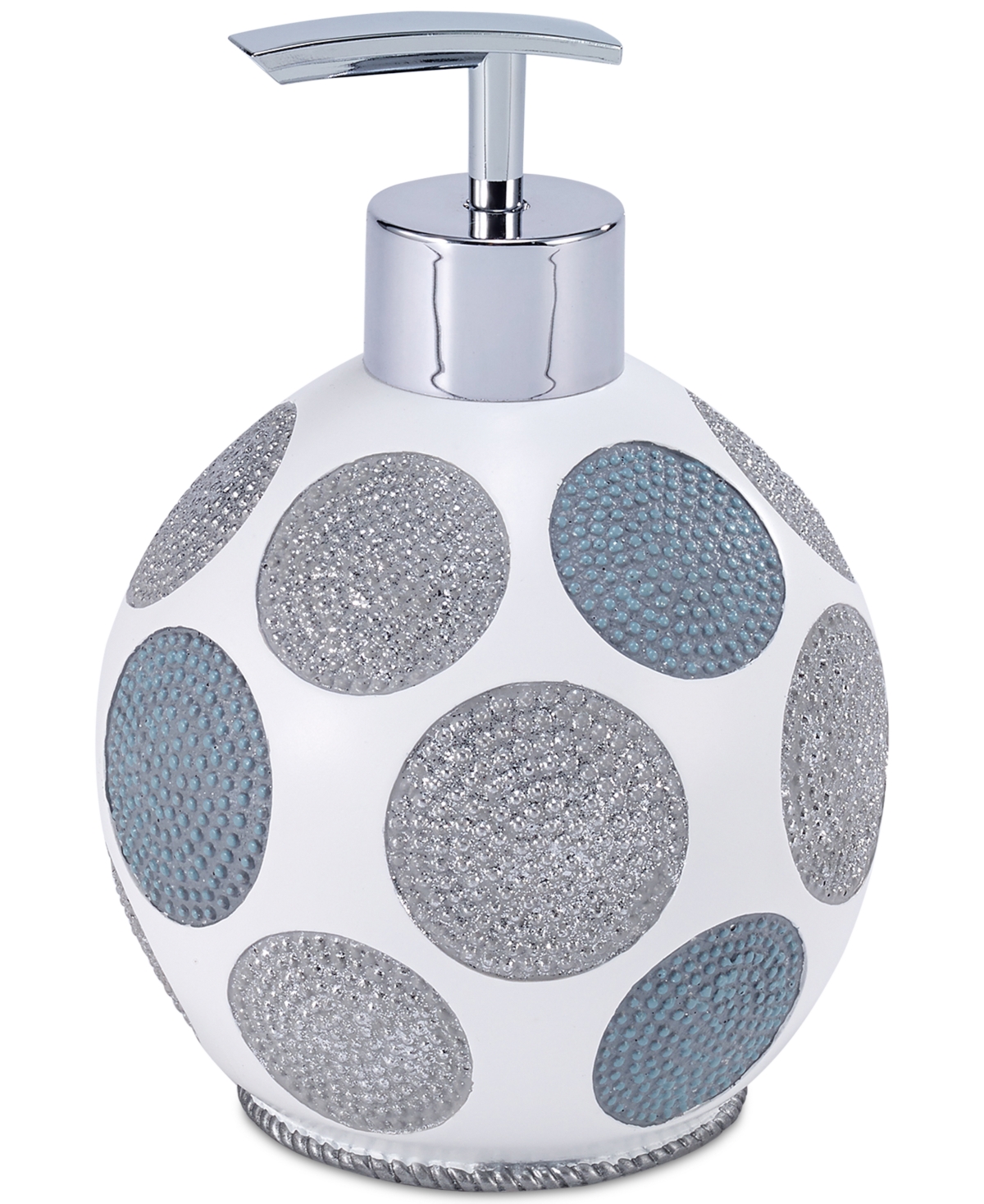 Dotted Circle Textured Resin Soap/Lotion Pump - Blue/Silver