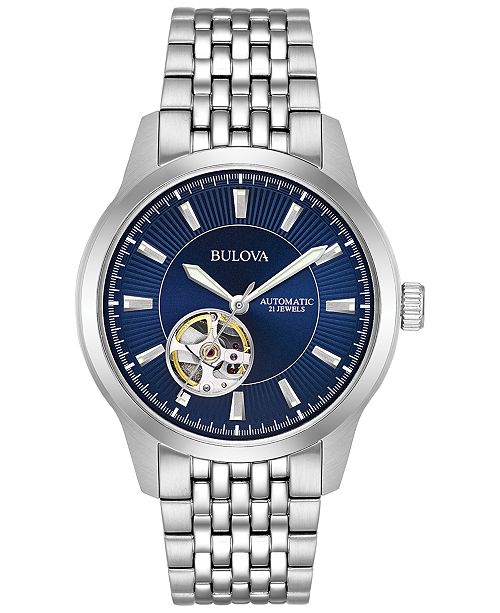 Bulova Men's Automatic Stainless Steel Bracelet Watch 40mm 96A189