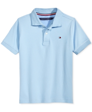 Shop Tommy Hilfiger Toddler Boys Ivy Stretch Polo Shirt In Capri Blue
