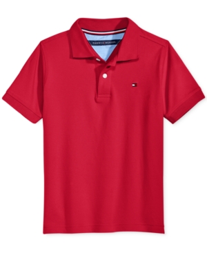 Shop Tommy Hilfiger Toddler Boys Ivy Stretch Polo Shirt In Regal Red
