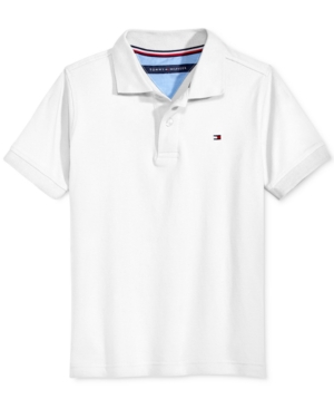 Shop Tommy Hilfiger Toddler Boys Ivy Stretch Polo Shirt In White