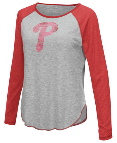 Touch by Alyssa Milano Women's Philadelphia Phillies Line Drive Long Sleeve T-Shirt