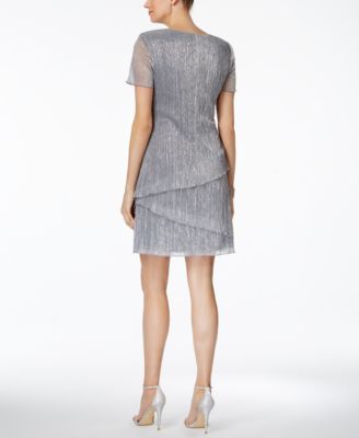 Connected Tiered Metallic Cocktail Dress