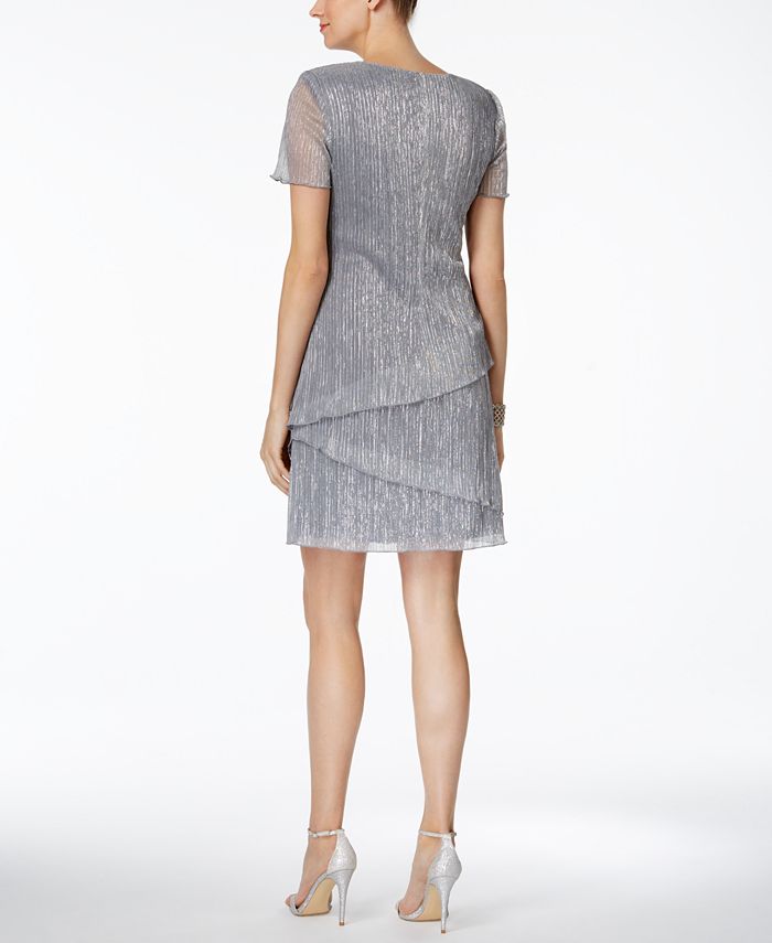 Connected Tiered Metallic Cocktail Dress Macy's
