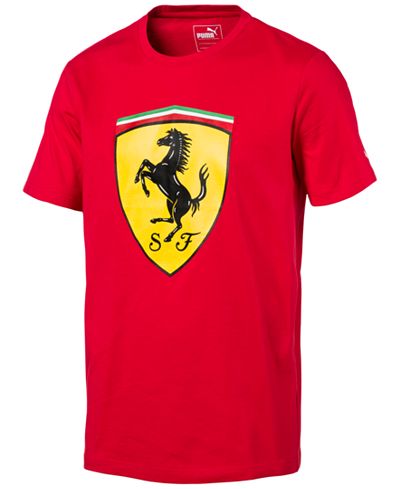 Puma Men's Ferrari Big Shield Cotton T-Shirt - T-Shirts - Men - Macy's
