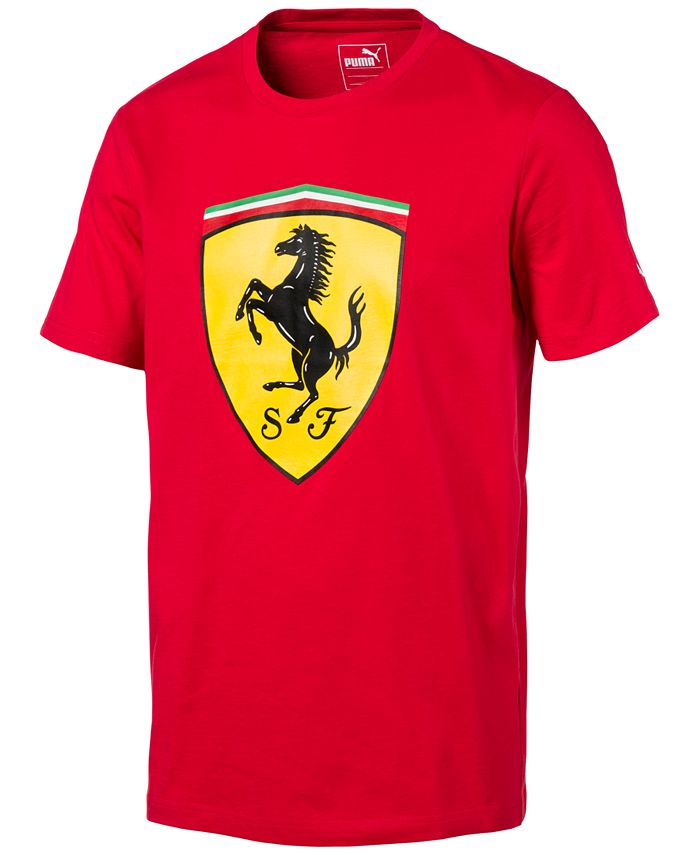 Puma Men's Ferrari Big Shield Cotton T-Shirt - Macy's