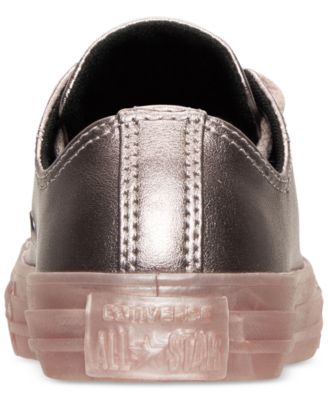 Converse Big Girls' Chuck Taylor Ox Metallic Leather Casual Sneakers from Finish Line