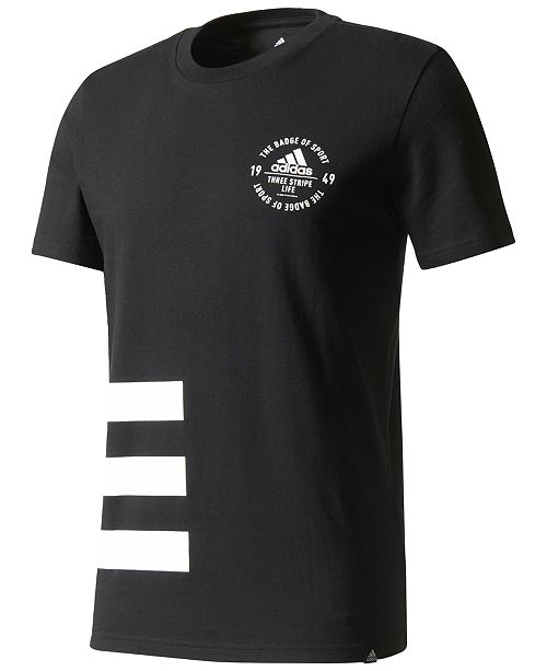 adidas Men's Cotton ThreeStripe TShirt & Reviews TShirts Men