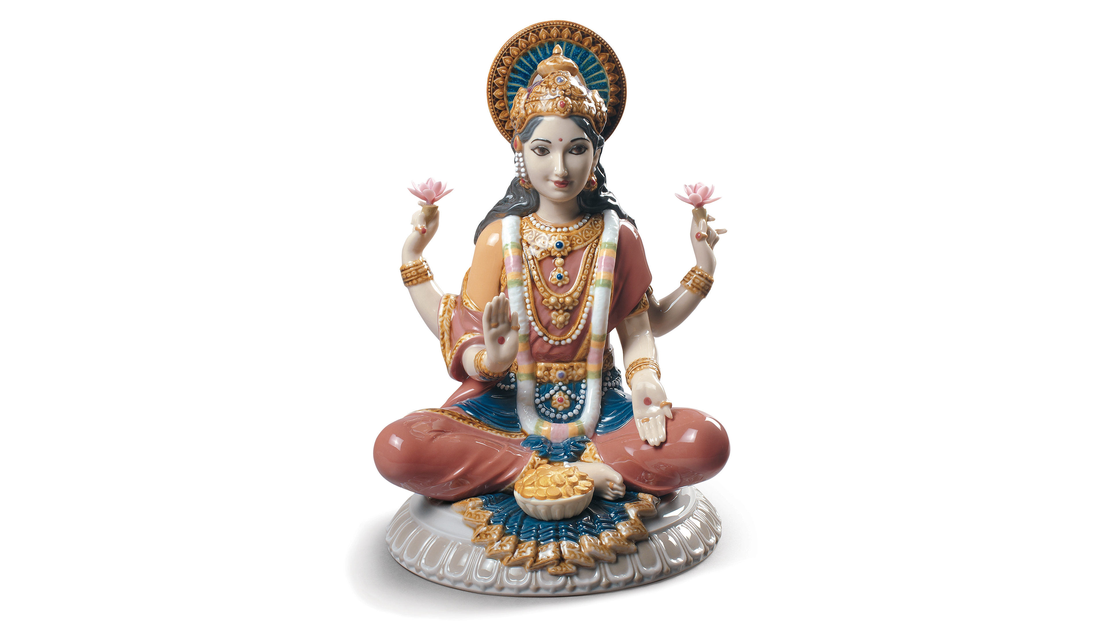 Lladro Goddess Sri Lakshmi Figurine
