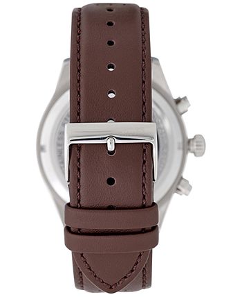BOSS - Men's Chronograph Grand Prix Brown Leather Strap Watch 44mm 1513476