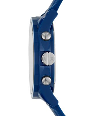 Unisex Chronograph Blue Silicone Strap Watch 44mm AX1327