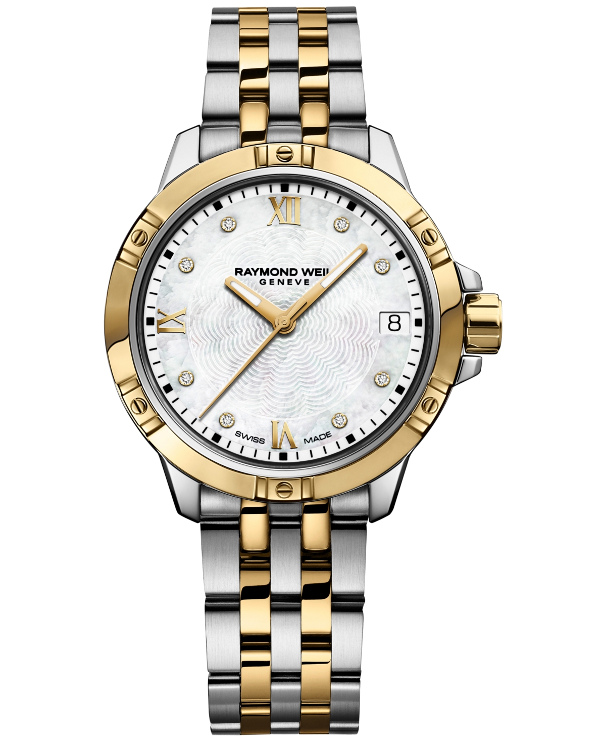 Shop Raymond Weil Women's Swiss Tango Diamond-accent Two-tone Stainless Steel Bracelet Watch 30mm