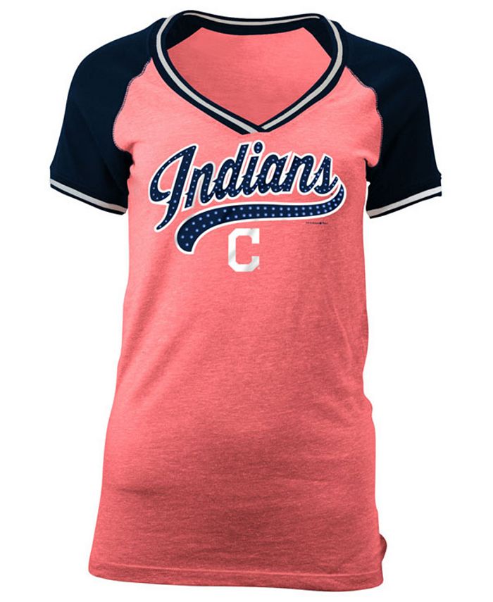 5th & Ocean Women's Cleveland Indians Rhinestone Night T-Shirt - Macy's